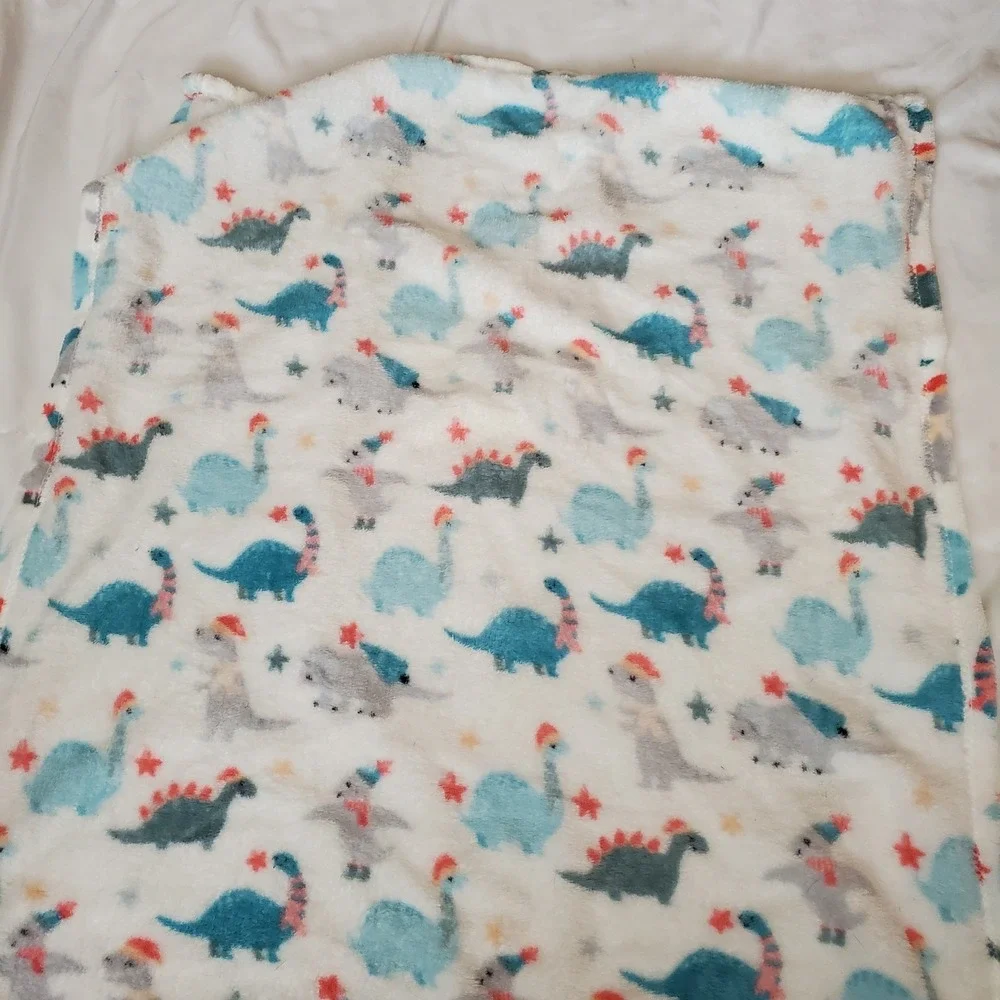 Parent's Choice Dinosaur Christmas Stars‎ Baby Blanket Plush